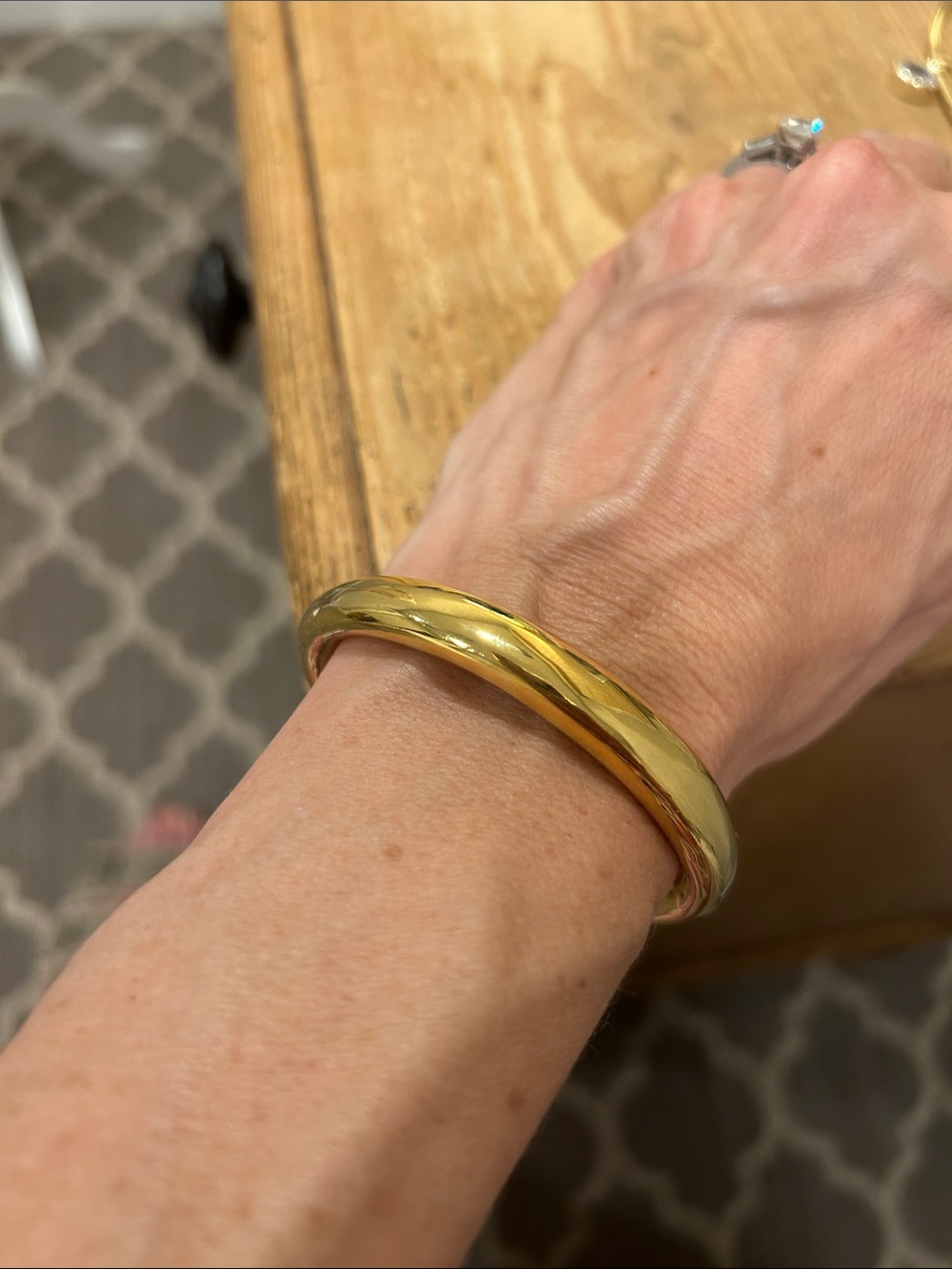 Classic Gold-Tone Smooth Bangle Bracelet - Women's Accessory